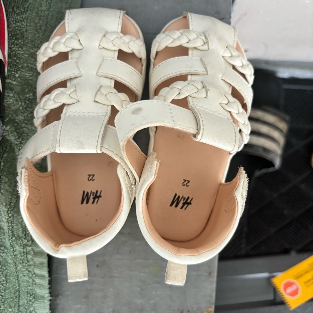 H&M White Sandals with Cage Design